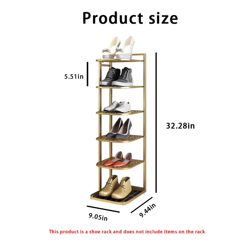 Premium Shoe Display Stand with Sturdy Golden Metal Frame