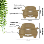 Designer Car Wooden LED Wall Shelf | Oak Finish Auto-Themed Storage & Display - Decormart