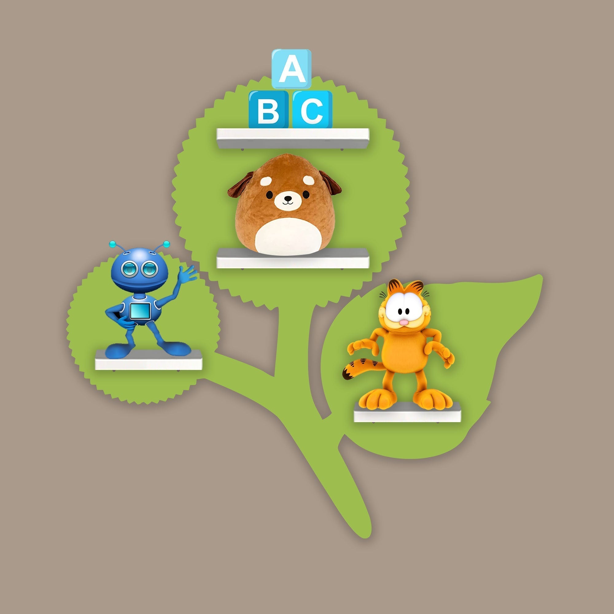 Designer Flower LED Wall Shelf for Kids | Wooden Décor - Decorsmart