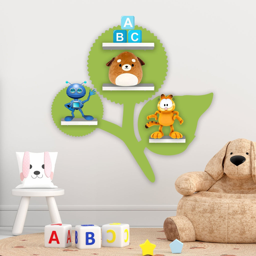 Designer Flower LED Wall Shelf for Kids | Wooden Décor - Decorsmart