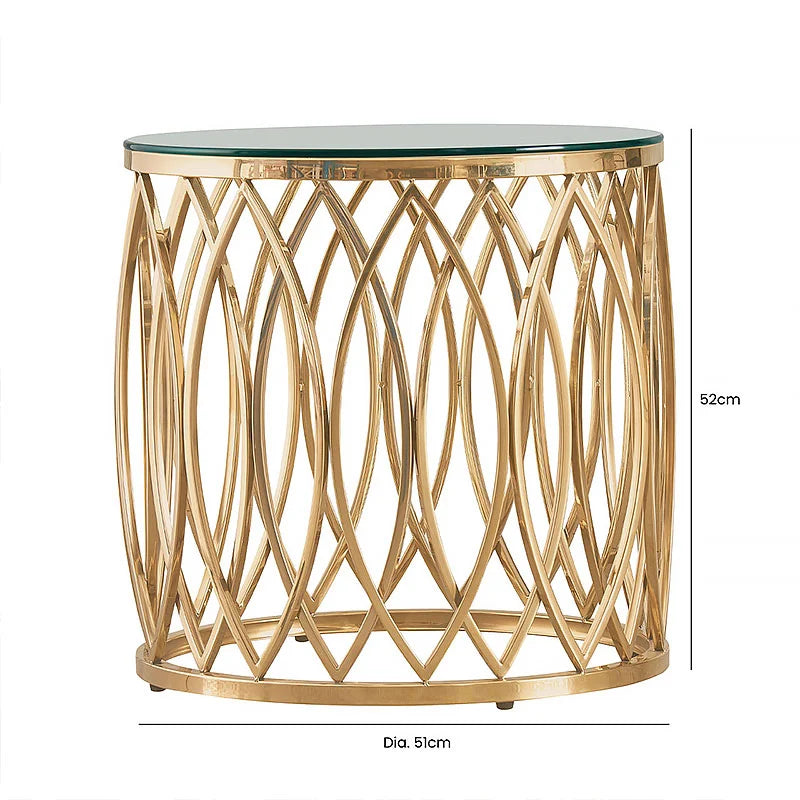 Designer Metallic Cage Pattern with Golden Metal Finish