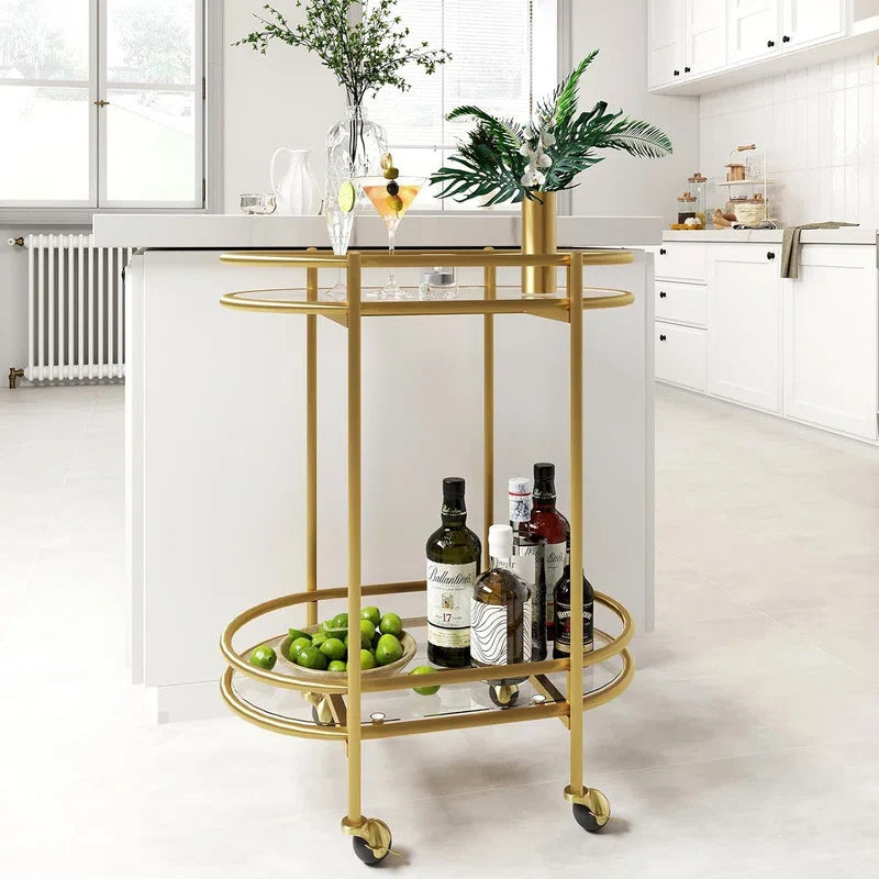 Elegant Rolling Bar Cart for Contemporary Spaces Trolley