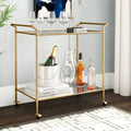 Elegant Two-Tier Gold Bar Trolley with Minimalist Design