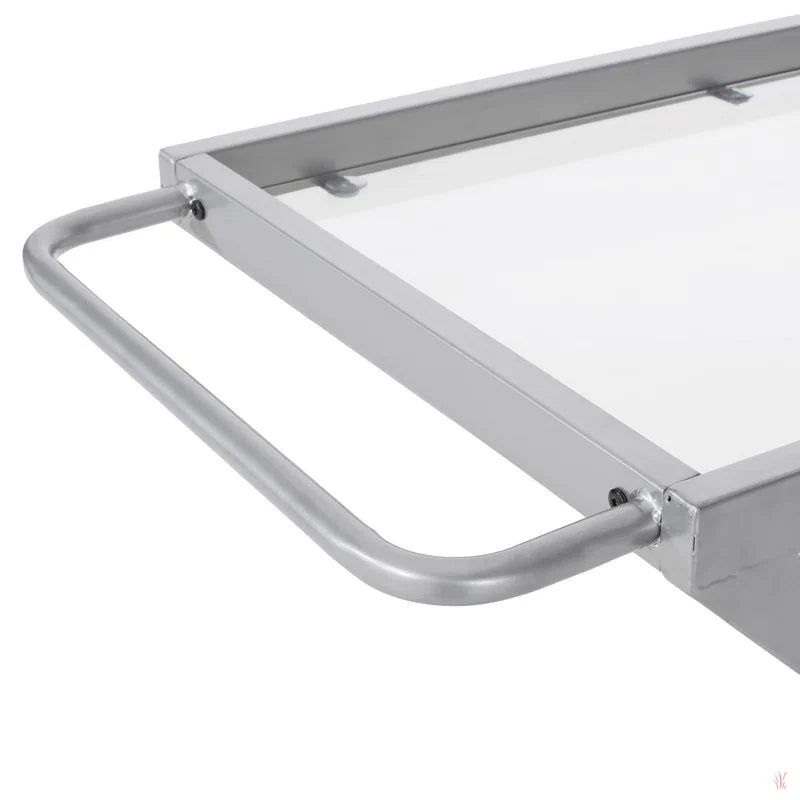 Elegant Z-Leg Serving Trolley in Metal Finish