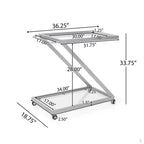 Elegant Z-Leg Serving Trolley in Metal Finish