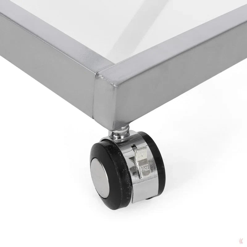 Elegant Z-Leg Serving Trolley in Metal Finish