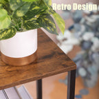 Enchanted Classic Wooden Textured with Metal Finish Side Table