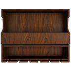 Mini Bar Shelf in Walnut Finish