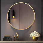  Bordered Round Wall Mirror