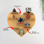Heart Backlit Wood Shelf: Night Light & Bookcase in Light Oak - Decor Smart