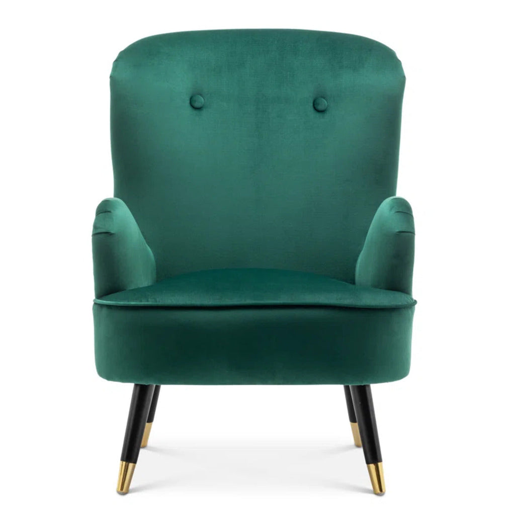 Velvet Lounge Chair with Ottoman