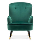 Velvet Lounge Chair with Ottoman