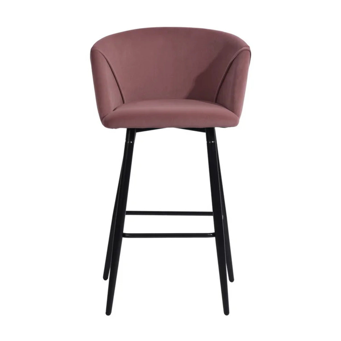Pink Comfy Velvet Counter Bar Chair