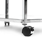 Metallic Minimalist Frame Design Bar Cart Trolley with Glass Shelves