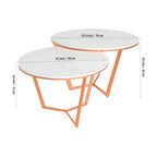 Metallic Nesting Coffee Tables of Copper Luxe Base Set of 2