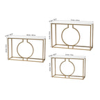 Metallic Ring Console Table with White Marble Table Top