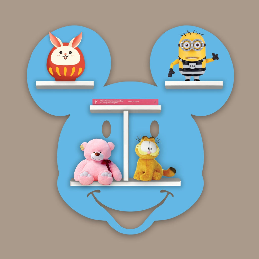 Mickey Mouse LED Wooden Wall Shelf for Kids | Oak Finish Decor - Decorsmart
