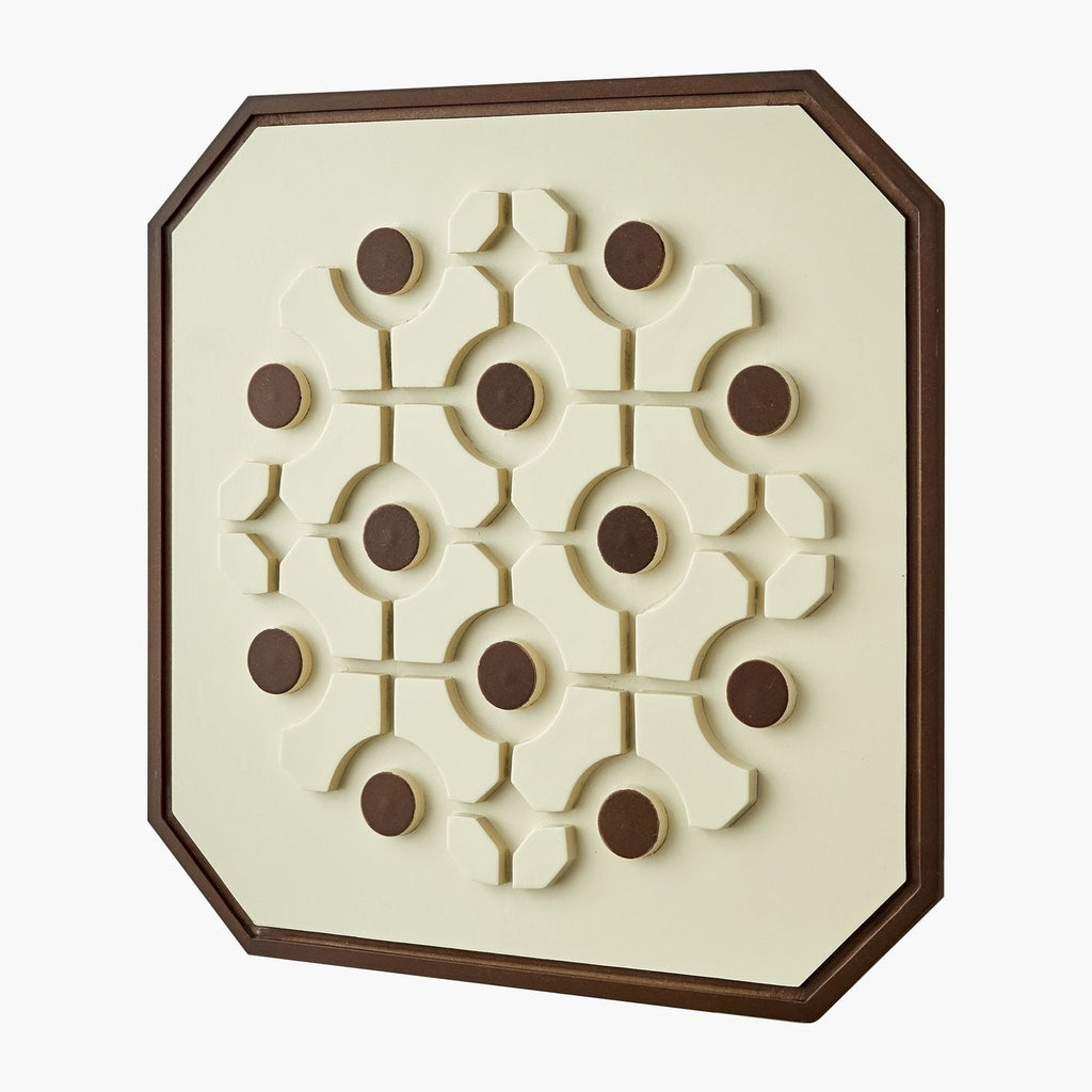 Mid Century Modern Wooden Wall Art with Circular Motif