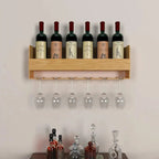 Design Backlit Wall Mounted Mini Bar Shelf in Light Oak Finish