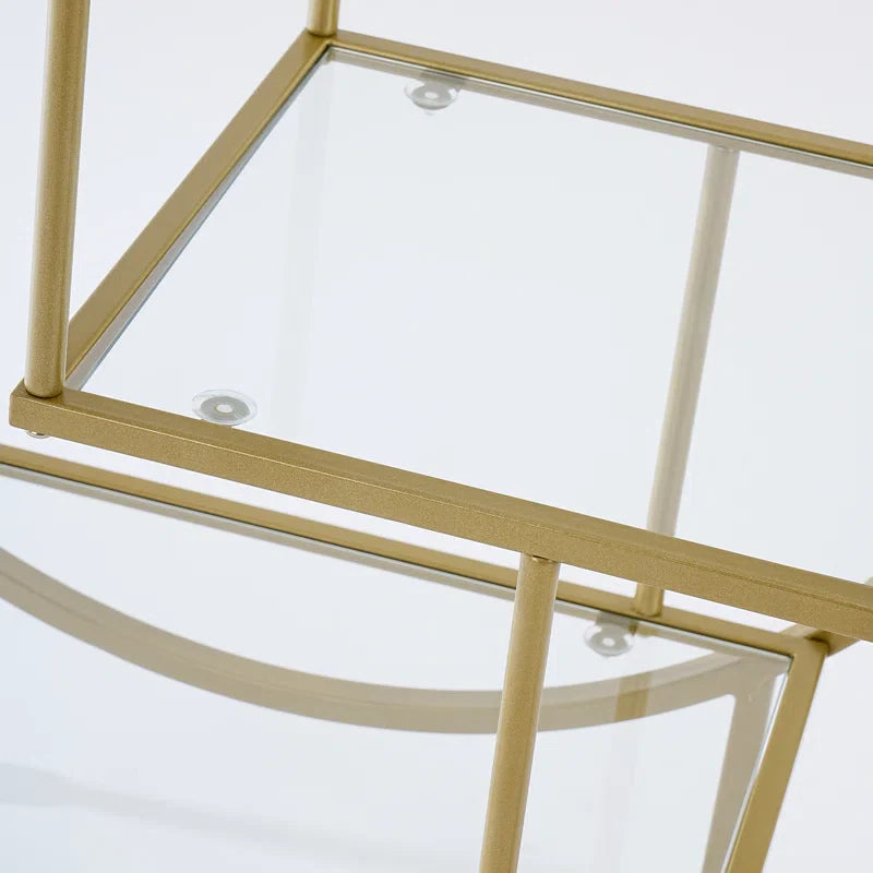 Modern Circular Drink Trolley with Glass Rack Trolley