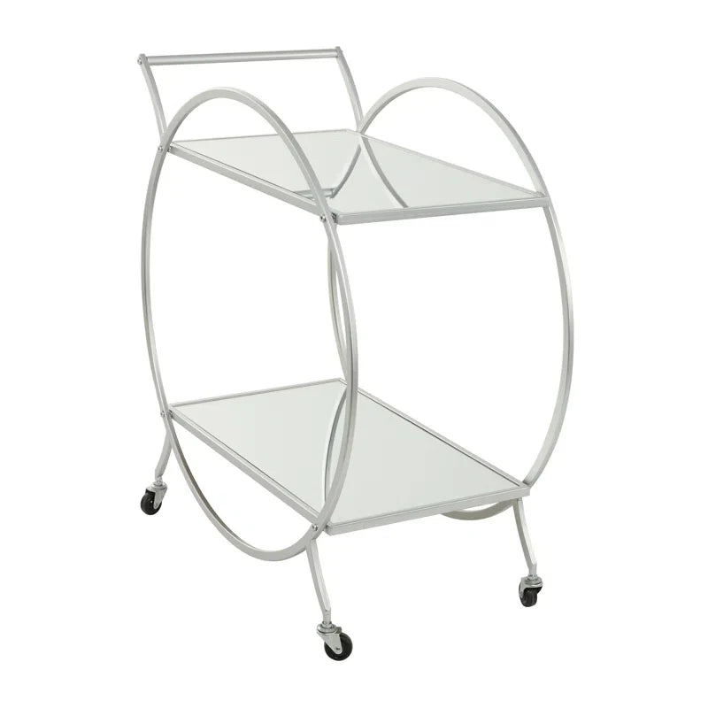 Modern Circular Premium Bar Cart with Wine Rack