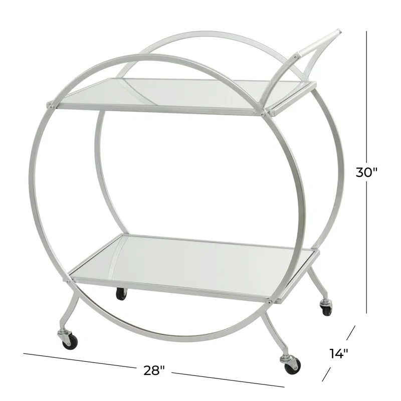 Modern Circular Premium Bar Cart with Wine Rack