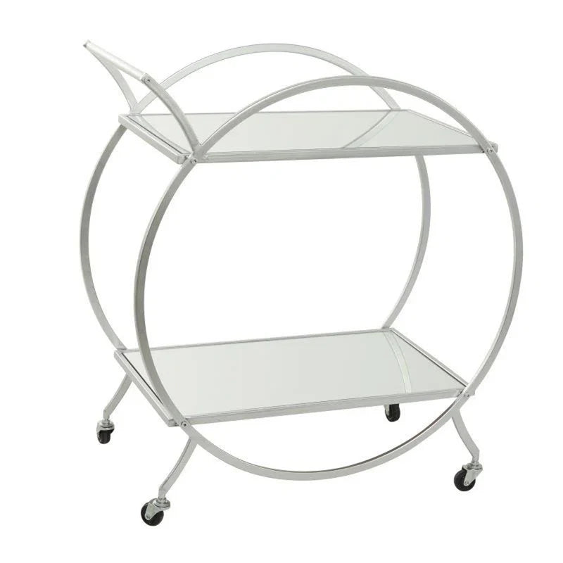 Modern Circular Premium Bar Cart with Wine Rack