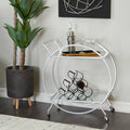 Modern Circular Premium Bar Cart with Wine Rack