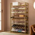 Modern Gold Shoe Rack Tower for Organized Footwear Storage