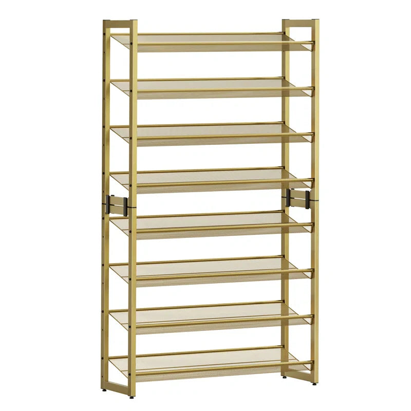 Modern Gold Shoe Rack Tower for Organized Footwear Storage