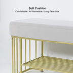 Modern Gray Velvet Entryway Bench with Shoe Rank