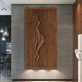 Modern Textured Wood Panel Featuring Abstract Woman Shape