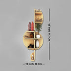 Music Note Backlit Designer Wooden Wall Shelf / Book Shelf / Night Light, Light Oak Finish