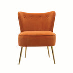 Orange Deep Cushioning Comfy Velvet Standard Lounge Chair