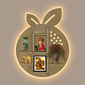 Orange Fruit Shape Wooden LED Wall Shelf for Kids | Oak Finish Décor - Decorsmart