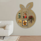 Orange Fruit Shape Wooden LED Wall Shelf for Kids | Oak Finish Décor - Decorsmart