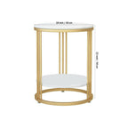 Premium Iron Stand Two Layer Marble Side Table