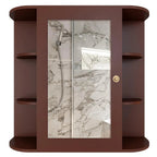  10 Spacious Shelves with Brown Finish