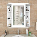 Premium Wooden Bathroom Cabinet with 10 Spacious Shelves with White Finish