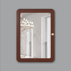 Premium Wooden Brown Bathroom Cabinet with Mirror & 7 Spacious Shelves