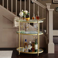 Rolling Bar Trolley with Bamboo-Style Frame Finish