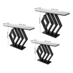 Sleek Sophistication White Marble Black Console Table
