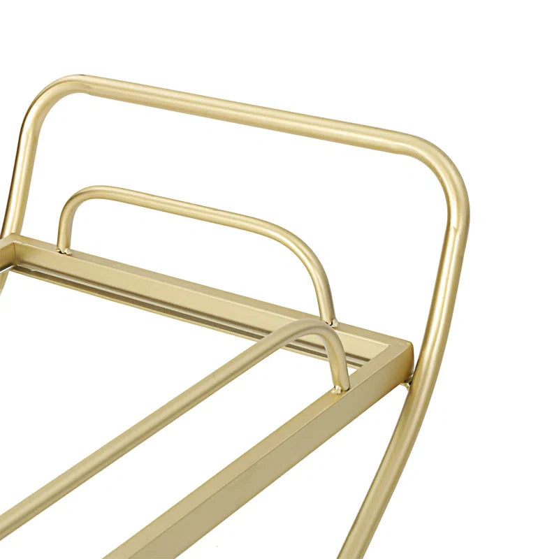 Sophisticated Cross Bar Drinks Trolley in Golden Finish