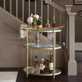 Sophisticated Oval Bar Trolley with Tiered Storage