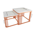 Square Copper Tethered Nesting Table Set of 2