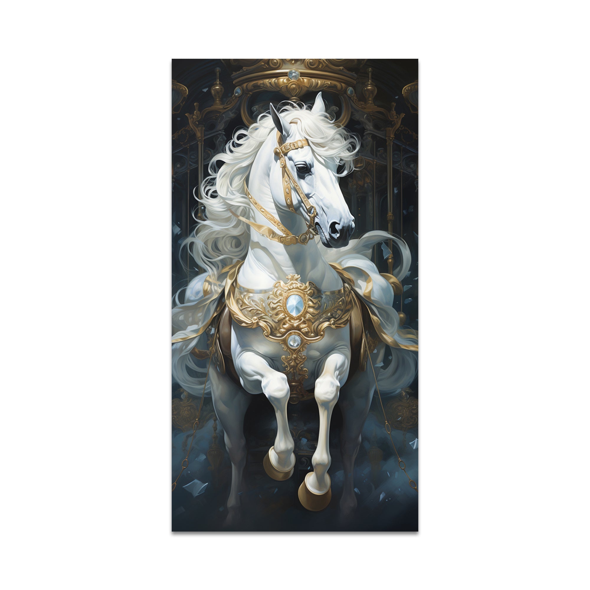 Stunning White Horse Premium Art Canvas Wall Painting