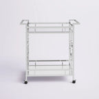 Stylish Bar Cart with Mirror Shelves and Metallic Glam Trolley