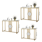 Urban Loft Rectangular White Marble Console Table