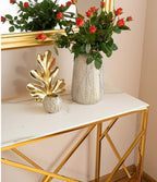 White Tempered Minimalist Stylish Console Table