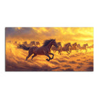 Wild Horses Running at Sunset Wooden Canvas Wall Painting